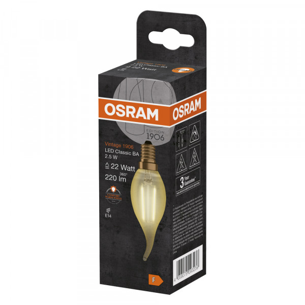 Osram led 1906 clba22 fil gold e14 2,5w 220lm