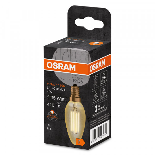 Osram led 1906 clb35 fil gold e14 4w 410lm