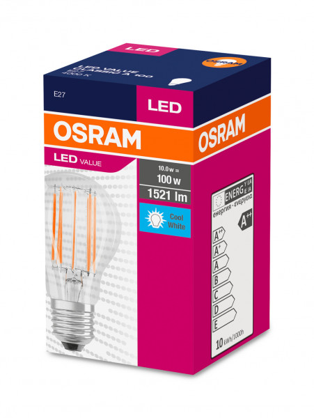 Led value classic a60 dép 8,5w 865 e27 806lm osram