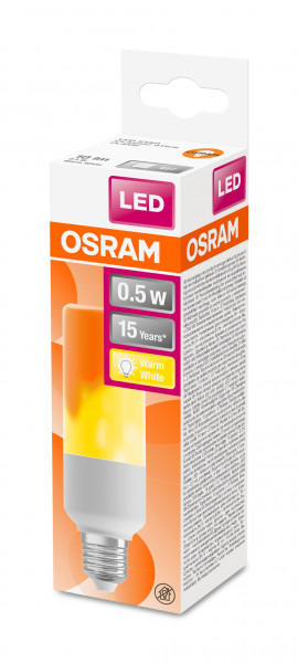 Led st stick flamme 0,5w/515 230v e27 10lm chaud osram