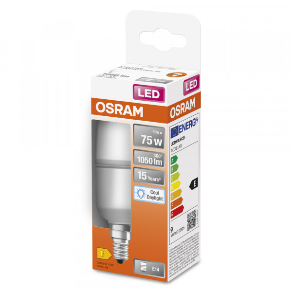 Osram led stick75 dépolie 865 e14 9w 1050lm ø40,4