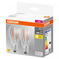 Led st lot de 2 cla ver fil cl 7w=60 e27 chaud osram