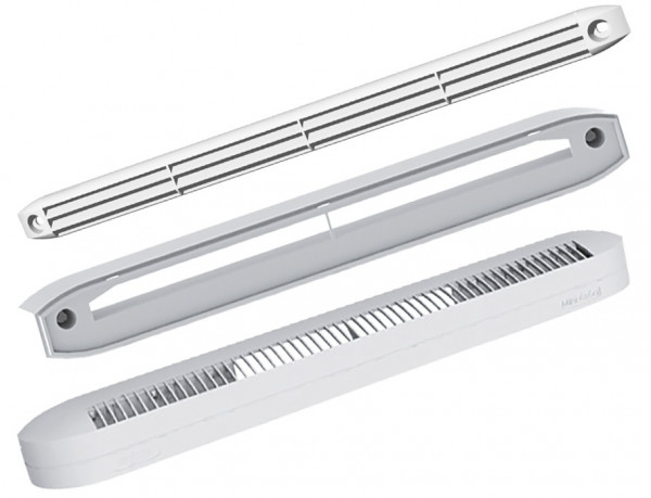 Entrée d'air acoustique avec rallonge, 15/22/30 m3/h,chêne foncé, réser 250x15mm (ECA MINI RA-ME CF RAL 8024)