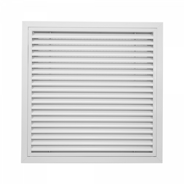 Grille de reprise intérieur + filtre, alu blanc, d 400 x 400 mm (graixpf b 400x400)