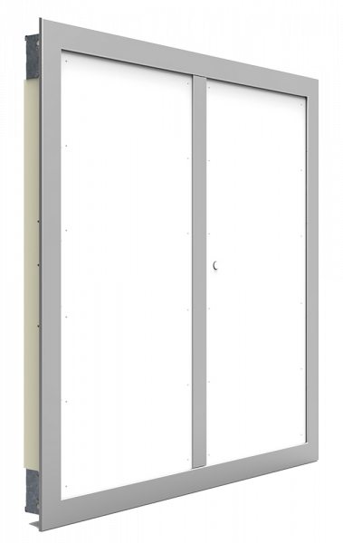 Volet de désenfumage à portillon, install. vert, personnalisable, d 540 x 475
