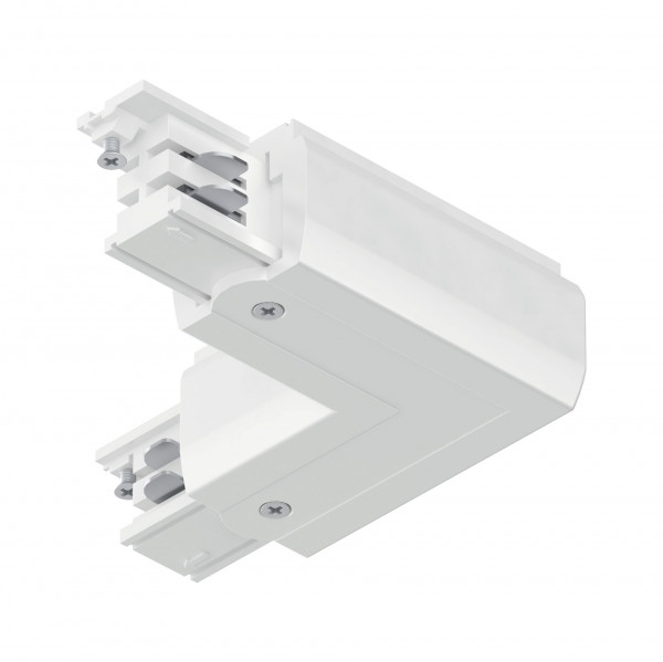 Connecteur en l prorail3 terre ext blanc 230v métal/plastique 3 phases