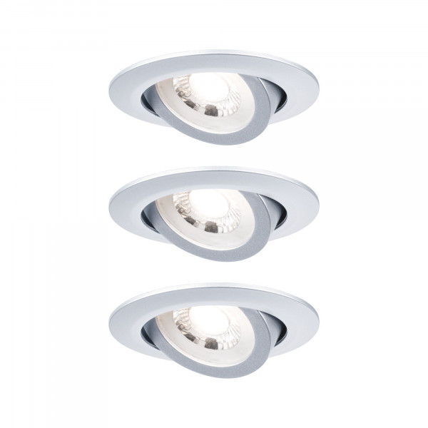 Kit encastrés 3-stepdim orientable led 3x6w 3000k 230v chrome dépoli/pl