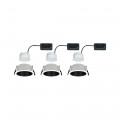 Kit encastré cole coin 3stepdim rond fixe led 3x6,5w 2700k 230v blanc/noir mat/pla