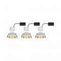 Kit encastré cole coin 3stepdim rond fixe led 3x6,5w 2700k 230v blanc/doré mat/pla