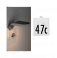 Applique solaire extérieur soley ip44 accessoire n° maison métal blanc