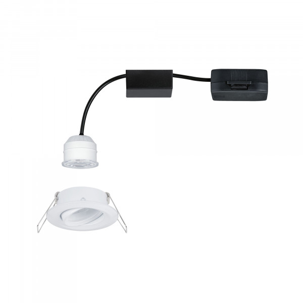 Enc nova mini coin rond orientable led 1x4w 310lm blanc dépoli/alu