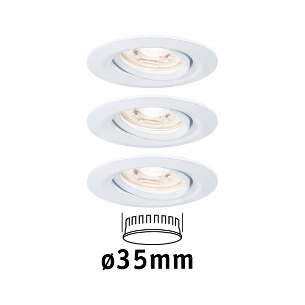 Enc nova mini coin rond orientable led 3x4w 310lm blanc dépoli/alu