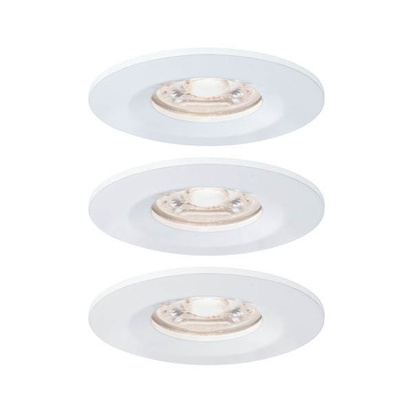 Enc nova mini coin rond fixe ip44 led 3x4w 310lm blanc dépoli/alu