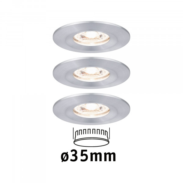 Enc nova mini coin rond fixe ip44 led 3x4w 310lm alu tourné/alu