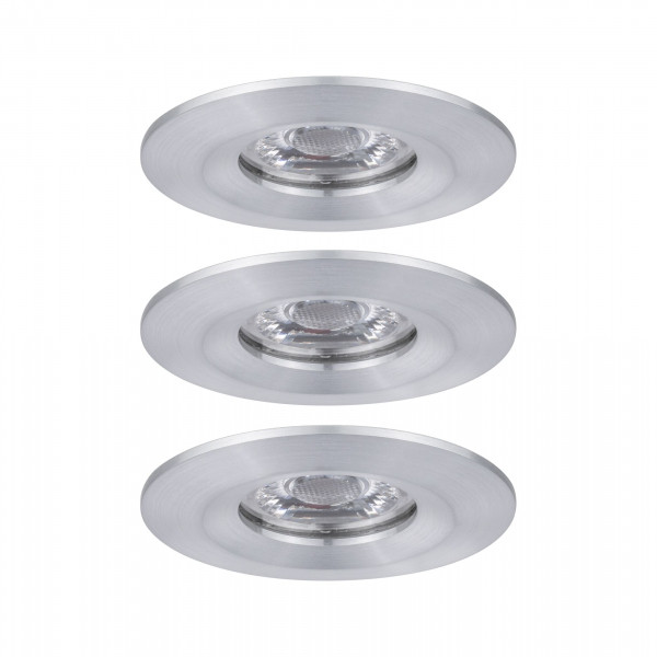 Enc nova mini coin rond fixe ip44 led 3x4w 310lm alu tourné/alu