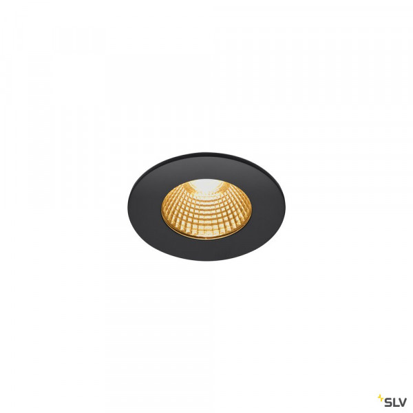 Patta-i, encastré de plafond intérieur/extérieur, rond, noir, led, 7,3w, 1800-3000k, ip20/ip65, dim to warm, variable triac