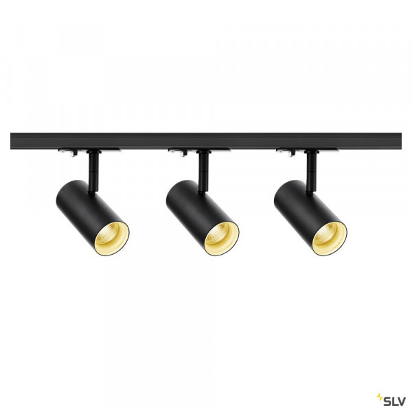 Noblo spot, kit rail 1 allumage, intérieur, noir, led, 22,5w, 2700k, 2 rails de 1m, 3 spots, 1 connecteur et 2 embouts inclus