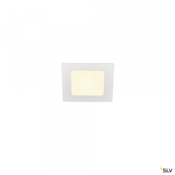 Senser 12, encastré de plafond intérieur, carré, blanc mat, led, 6w, 3000k