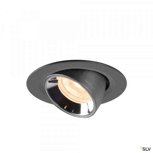 Numinos® gimble xs, encastré de plafond intérieur, 20°, noir/chrome, led, 7w, 2700k