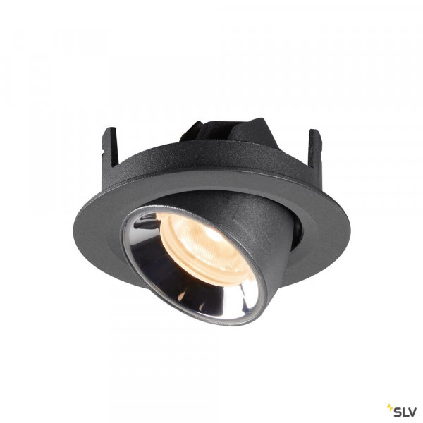 Numinos® gimble xs, encastré de plafond intérieur, 20°, noir/chrome, led, 7w, 2700k