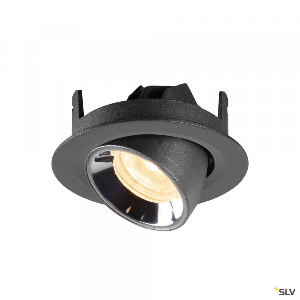 Numinos® gimble xs, encastré de plafond intérieur, 20°, noir/chrome, led, 7w, 3000k