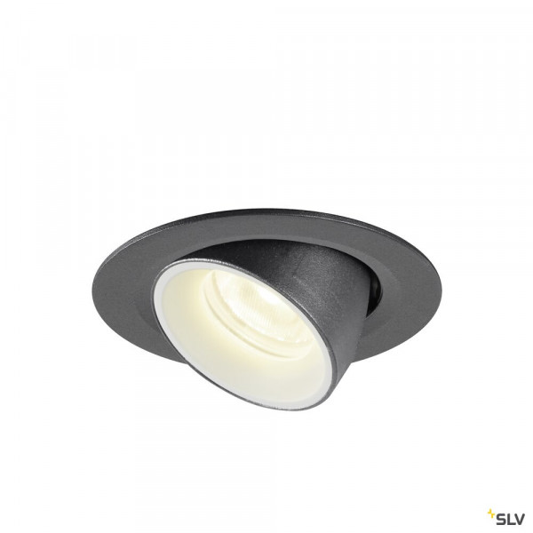 Numinos® gimble xs, encastré de plafond intérieur, 20°, noir/blanc, led, 7w, 4000k