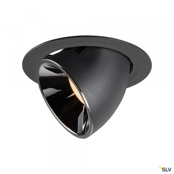 Numinos® gimble xl, encastré de plafond intérieur, 55°, noir/chrome, led, 37,4w, 2700k