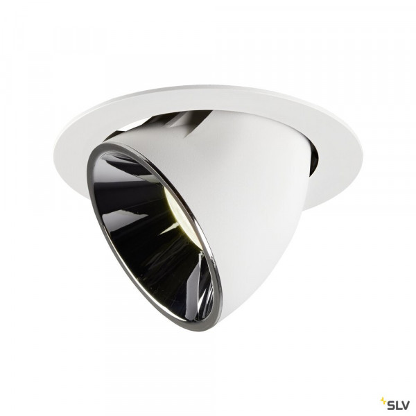 Numinos® gimble xl, encastré de plafond intérieur, 55°, blanc/chrome, led, 37,4w, 4000k