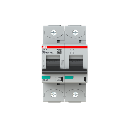 S800p disjoncteur modulaire - 2p - 80a - courbe b - 50ka