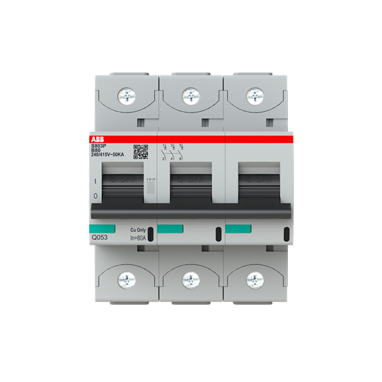 S800p disjoncteur modulaire - 3p - 80a - courbe b - 50ka