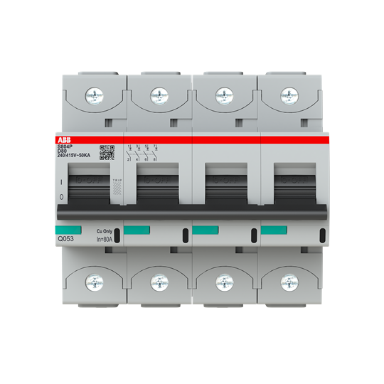 S800p disjoncteur modulaire - 4p -80a - courbe d - 50ka