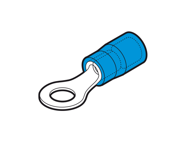 Cosse tubulaire cuivre 185 mm² - 2 trous diam. 14 mm