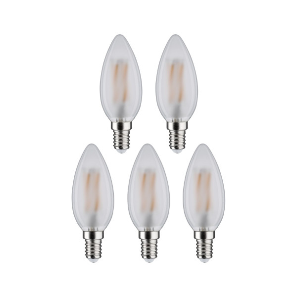 Pack de 5 led bougie 470lm 2700k dépoli e14 230v