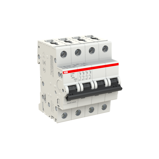 S200 disjoncteur modulaire- 4p - 4a courbe b - 6000a/10ka (4 modules)-peignable