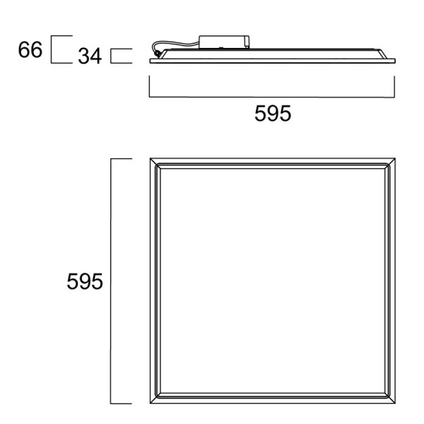 Start panel backlit 600 ip65 44w 4400lm 940