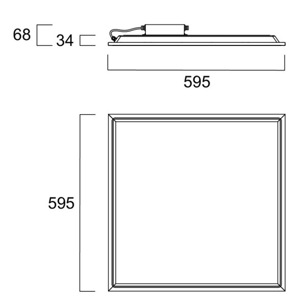 Start panel backlit 600 ip65 37w 4400lm 840 dali