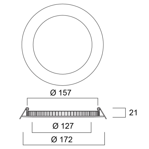 Start downlight flat 157 ip44 1000lm 830 dimmable