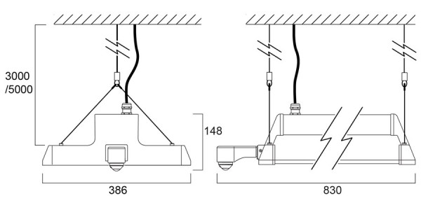 Armature sylbay l4 268w 37300lm 840 allée ssa