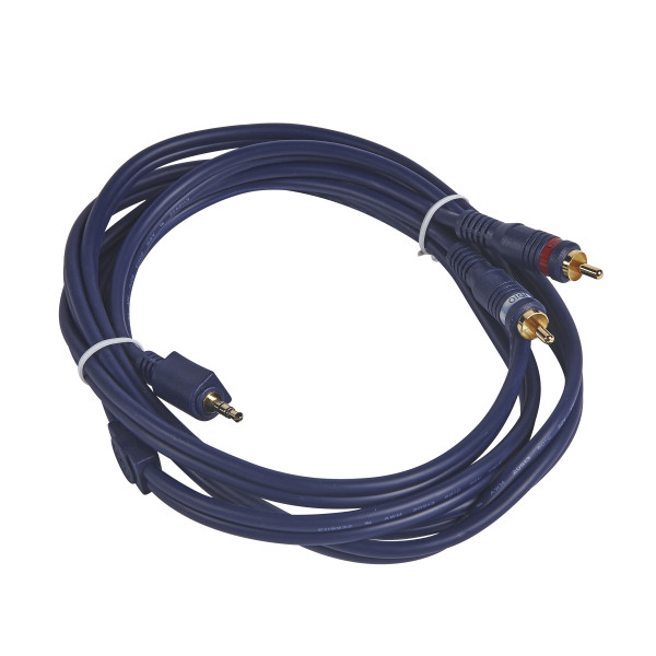 Cordon audio stéréo jack 3.5 mm mâle vers 2 rca mâle y - long 2 m