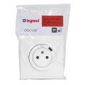 Legrand dooxie prise de courant + chargeur usbx1 type c 1 poste complet blanc