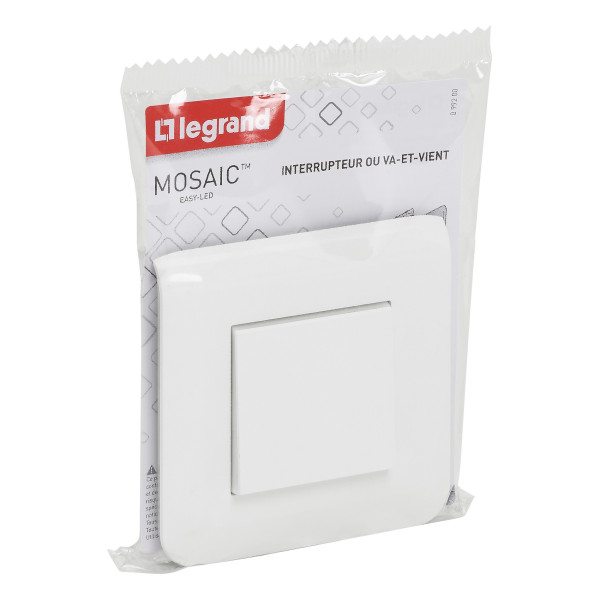 Mosaic interrupteur ou va et vient 10a complet vis blanc