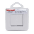 Mosaic double interrupteur ou va et vient 10a complet griffe blanc