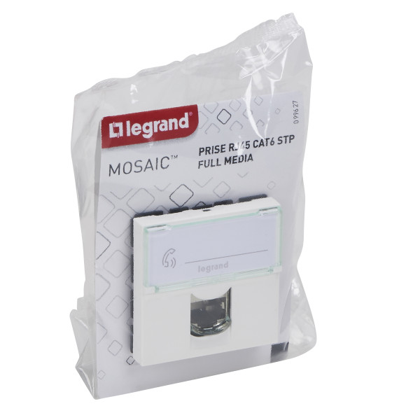 Legrand prise rj45 cat6 stp mosaic blanc composable 2 modules