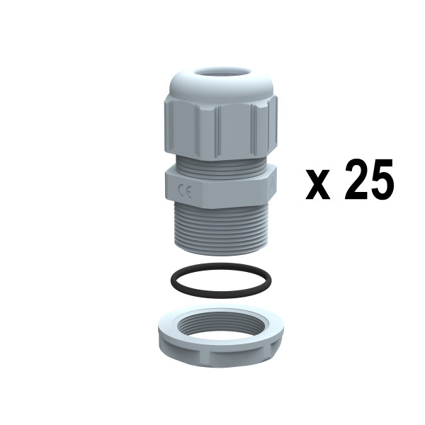 Presse-étoupes plastique ip68 iso12 ral7001 - unité par quantité 25