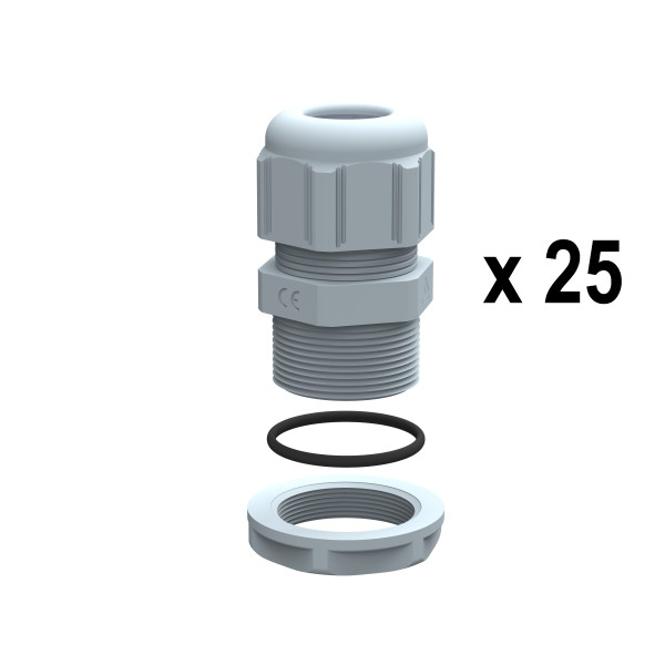 Presse-étoupes plastique ip68 pg11 ral7001 - unité par quantité 25