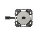 Prise HDMI Legrand Dooxie pré-connectorisée finition aluminium