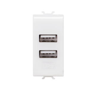 Alimentatore doppio usb 1m bianco