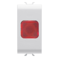 Single indicator lamp - red - 1 module - white - antibacterial - chorus