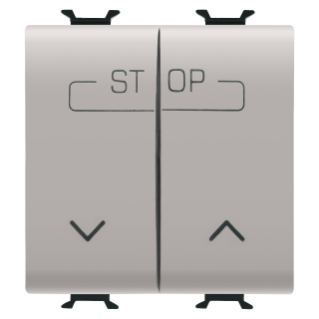 Twin push-button 250v ac - quick wiring terminals - 1p no 16a - symbol up-down-stop - 2 modules - natural beige - chorus