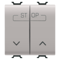 Twin push-button 250v ac - quick wiring terminals - 1p no 16a - symbol up-down-stop - 2 modules - natural beige - chorus